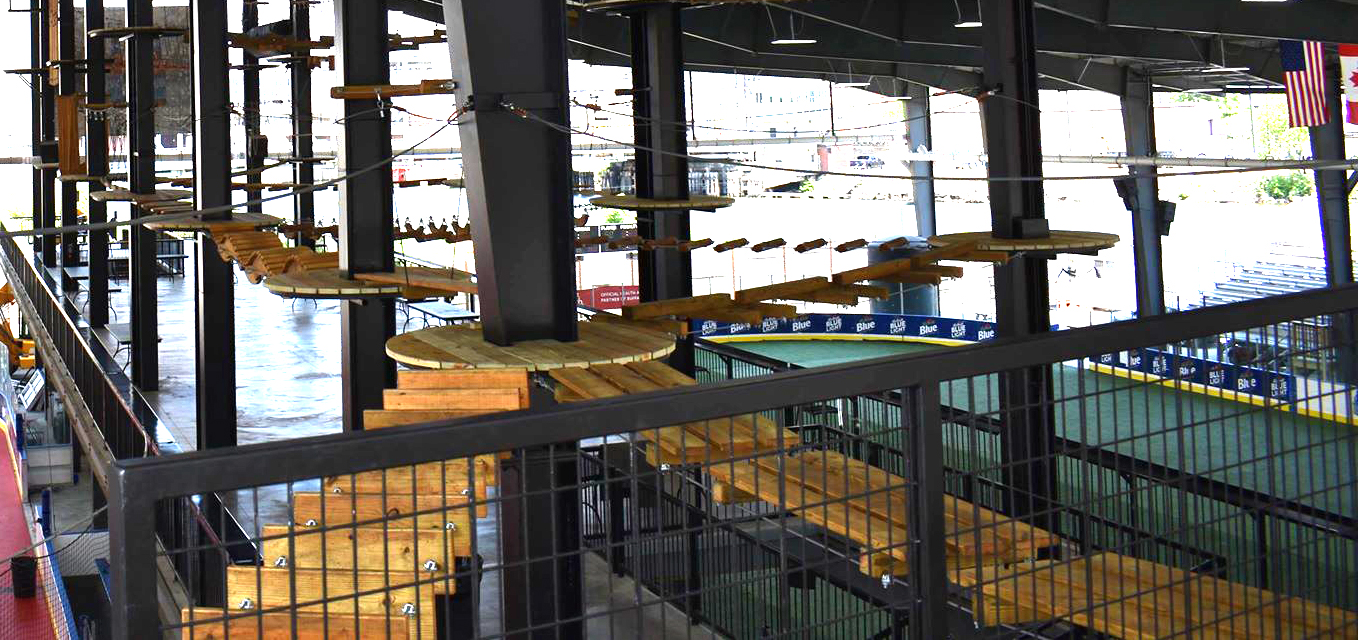 Urban high ropes course at RiverWorks