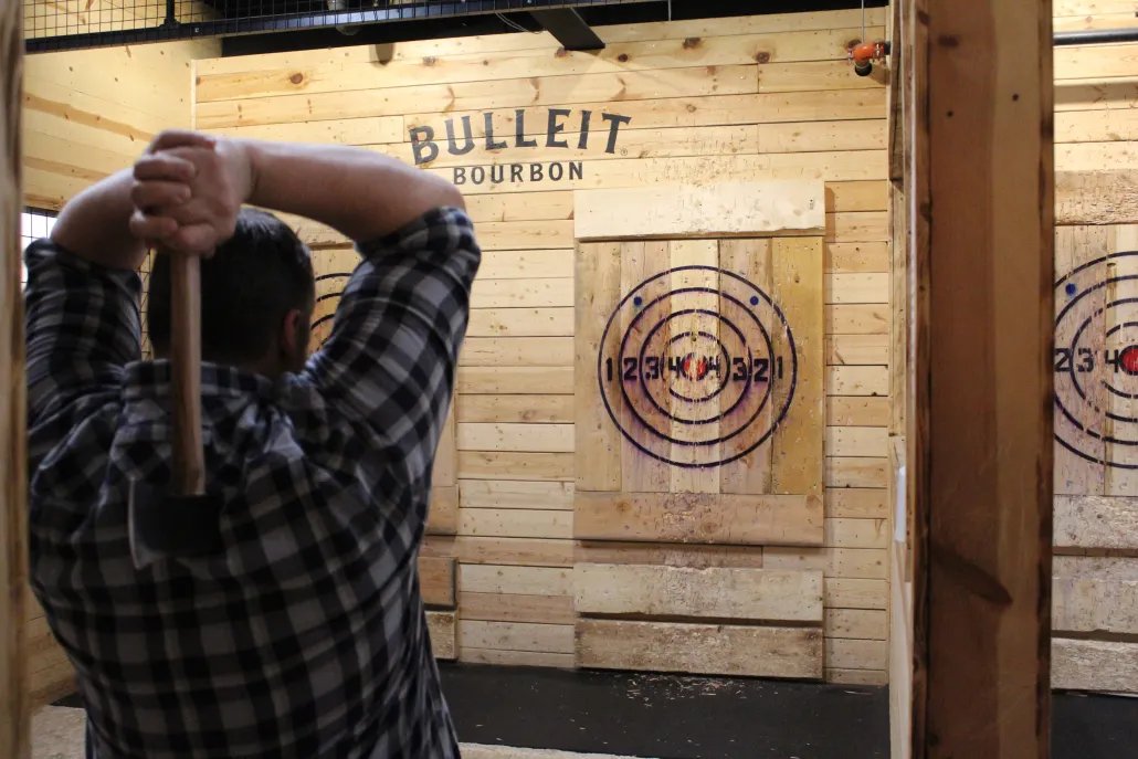 Axe throwing lanes at RiverWorks