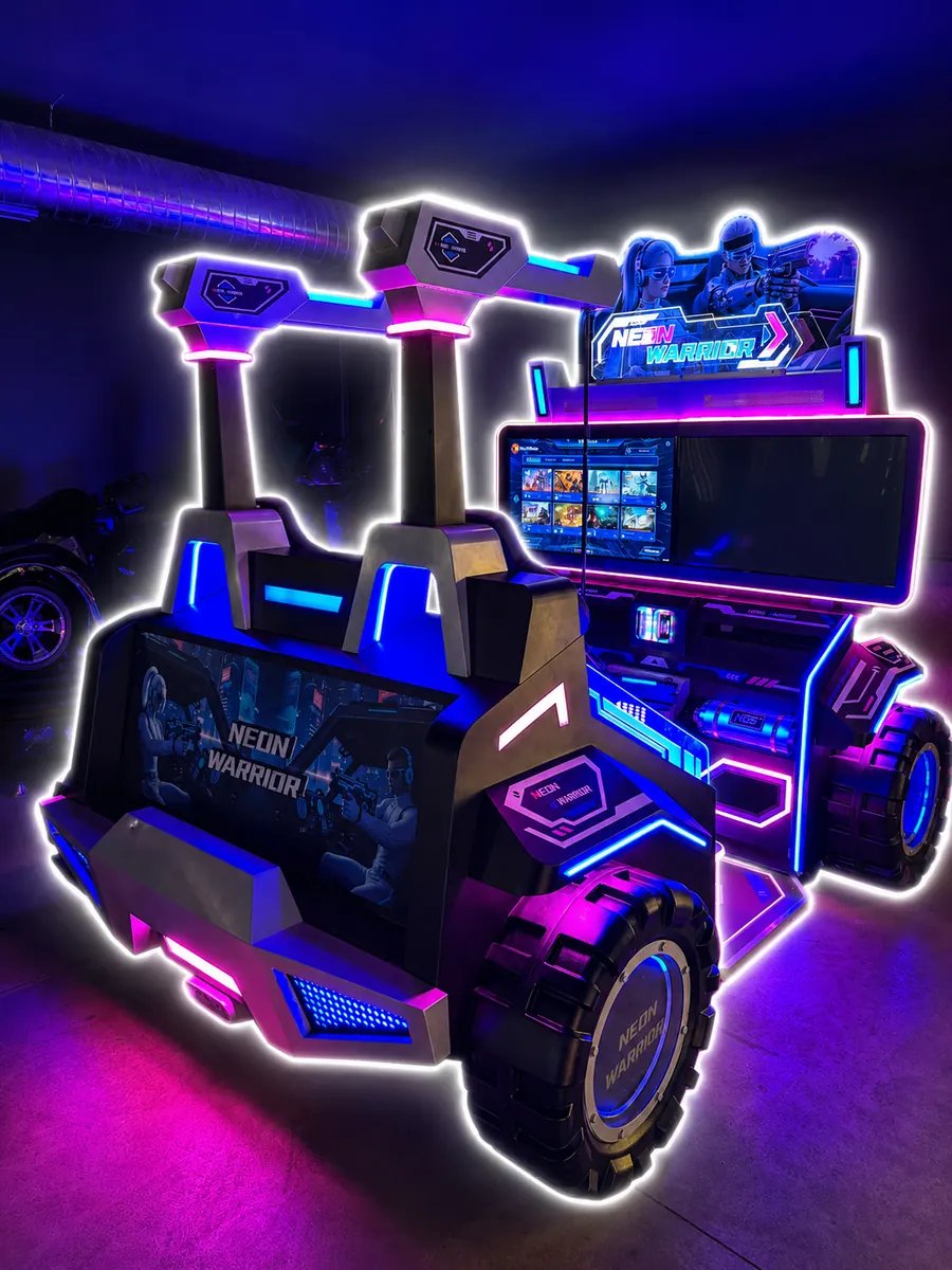 The Neon Warrior VR arcade machine at RiverWorks